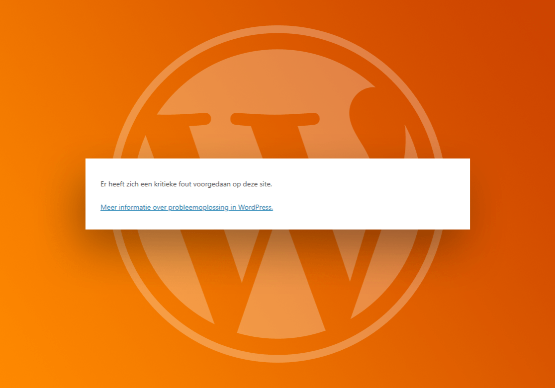 Mijn WordPress site heeft een kritieke fout